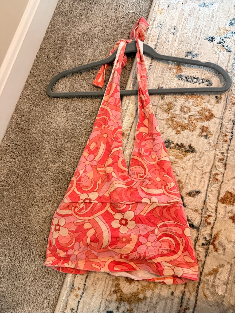 Women’s Pink Floral Halter Top Hollister
